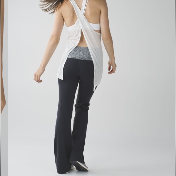 Lululemon Groove Pant II Full-On Luon in Deep Coal / Dottie Dash Slate Black 12 - Picture 1 of 7